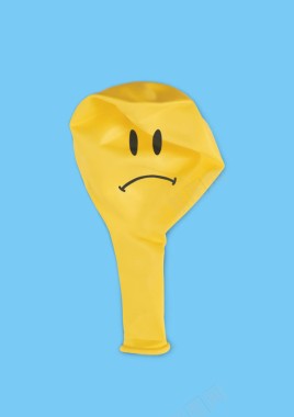黄色哭脸气球海报背景背景