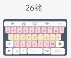 立体键盘26键的输入法键盘高清图片