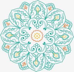 古尔邦节绿色宗教花纹高清图片