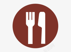酒店房间指示牌酒店餐厅标识指示牌刀叉餐具图标高清图片