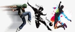色彩斑斓背景跳街舞的人高清图片