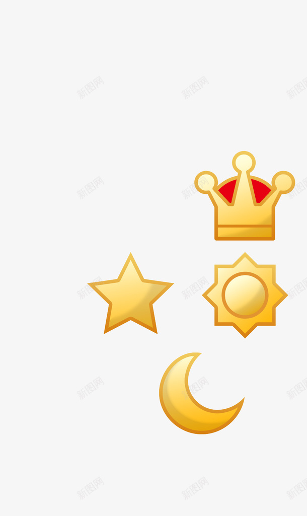 皇冠月亮太阳星星等级png免抠素材_88icon https://88icon.com QQ 太阳 月亮 等级