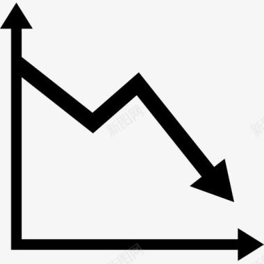 大幅度下降的折线下降的折线图图标图标