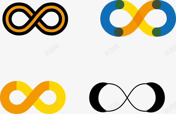 彩色装饰数字矢量图eps免抠素材_88icon https://88icon.com eps 彩色无限矢量符号 彩色符号 数学符号 无限符号 白色 矢量创意数字8 符号 矢量图
