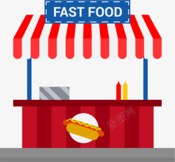 fast简约早餐摊位高清图片