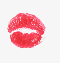嘴唇浪漫红色唇印高清图片