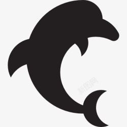 海洋哺乳动物跳跃的海豚图标高清图片