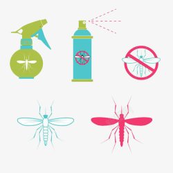 灭蚊杀虫剂彩色卡通杀虫剂标志高清图片