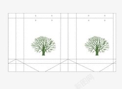 购物袋PNG图展开图上的绿树高清图片