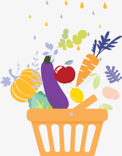清新食物背景卡通夏季新鲜蔬菜插画矢量图高清图片