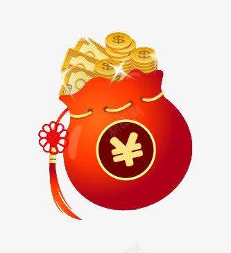 红包装饰元素png免抠素材_88icon https://88icon.com 中国结 手绘 福袋 纸币 金币 金币符号