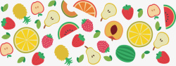 多种水果混合背景多种营养水果花纹矢量图高清图片