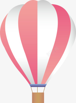 飞舞热气球粉色简约扁平热气球高清图片