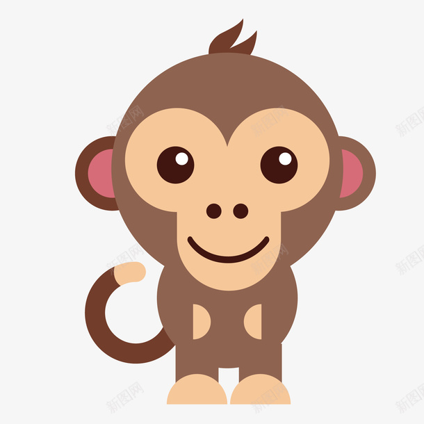 扁平化猴子png免抠素材_88icon https://88icon.com 动物 动物插画 卡通动物 可爱动物 小动物 扁平化 猴子