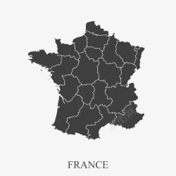 黑色法国地图素材