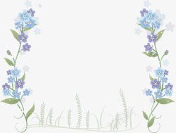 花朵蓝色花朵春天侧边装饰素材