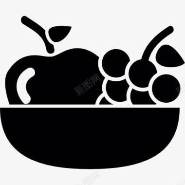苹果和葡萄放在碗里图标图标