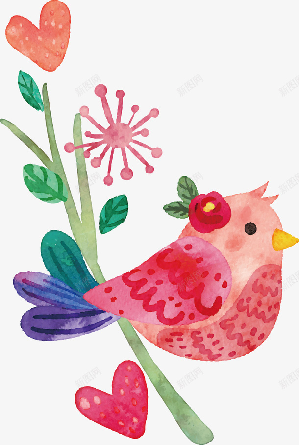 手绘小鸟矢量图ai免抠素材_88icon https://88icon.com PNG图 PNG图下载 儿童画 创意卡通 卡通插图 小鸟 手绘 插图 水彩画 矢量图