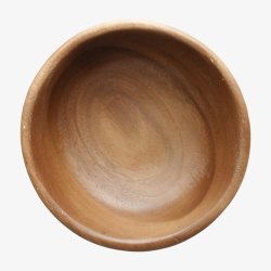 盛装深棕色容器圆形空的木制碗实物高清图片