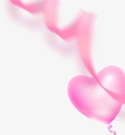 粉色彩带爱心气球装饰图案素材