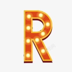 数字字母字母R霓虹灯素材