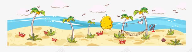 卡通海洋沙滩图背景png免抠素材_88icon https://88icon.com 乘凉 卡通 可爱 椰子树 水草 沙滩 海洋 海草 海葵图片 海鸥 渡假 白云 背景 螃蟹 风扇