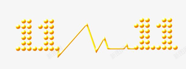 1111金色圆点字png免抠素材_88icon https://88icon.com 1111 促销活动 双11 双十一 圆点 天猫双十一 字 淘宝双十一 艺术字 金色