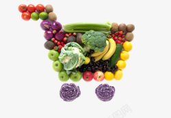 蔬菜水果购物车素材