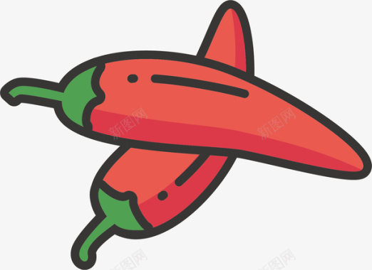 火辣的辣椒面火红辣椒标图标图标