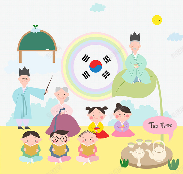 韩国文化承传插画psd免抠素材_88icon https://88icon.com 传承与创新 传承与创新的海报 传统文化 插画 朝鲜族 民族传承