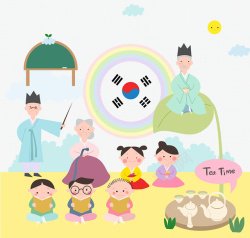 传承传统文化韩国文化承传插画高清图片