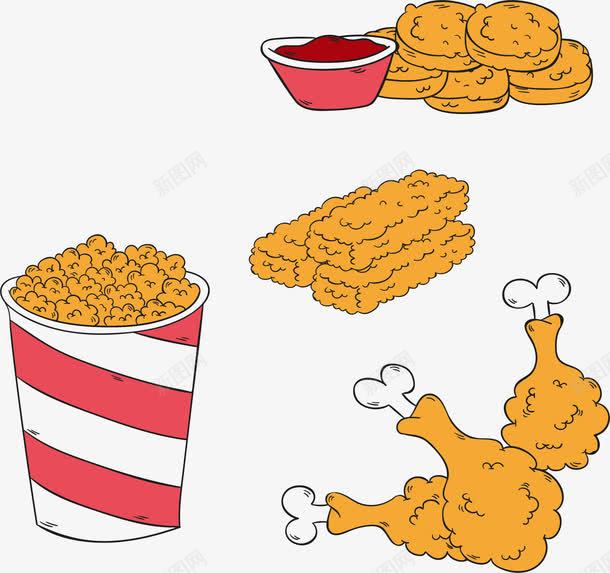 爆米花鸡米花png免抠素材_88icon https://88icon.com 全家桶 卡通手绘 吮指原味鸡 垃圾食品 快餐 油炸食品 炸鸡块 炸鸡腿 翅桶 脆皮炸鸡 鸡米花