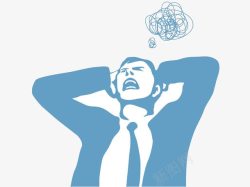 烦恼的男青年素材