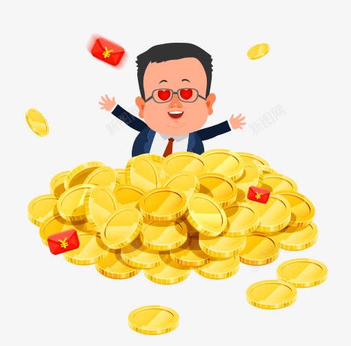 金色卡通钱币红包装饰图案png免抠素材_88icon https://88icon.com 卡通 红包 装饰图案 金色 钱币