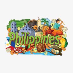 菲律宾旅游菲律宾地标矢量图高清图片