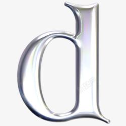 银色金属英文字母d素材