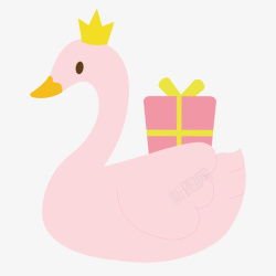 粉红天鹅粉色天鹅卡通高清图片