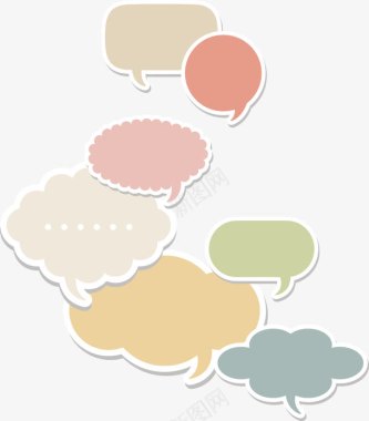 丝带形对话框五颜六色的对话泡泡图标图标