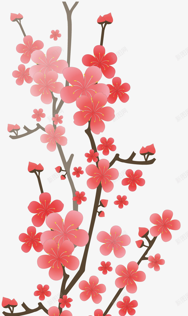 手绘装饰鲜花矢量图ai免抠素材_88icon https://88icon.com 手绘 春天 矢量鲜花 花卉 花枝 装饰图案 鲜花 矢量图