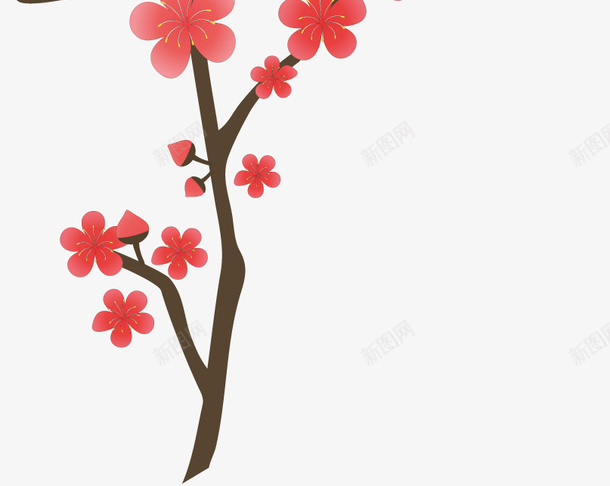 手绘装饰鲜花矢量图ai免抠素材_88icon https://88icon.com 手绘 春天 矢量鲜花 花卉 花枝 装饰图案 鲜花 矢量图