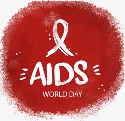 可爱红色世界艾滋病日手绘素材