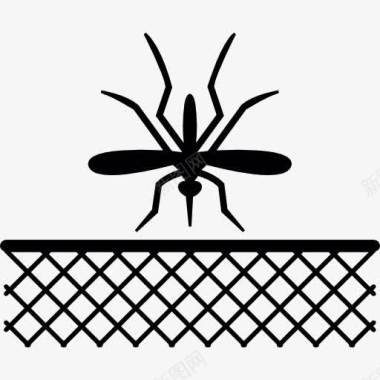 联合国人道主义蚊虫和净黑图标图标