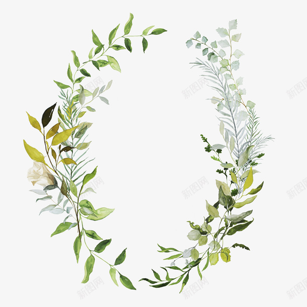 花环装饰案png免抠素材_88icon https://88icon.com 光泽 光滑 卡通 叶子 手绘 树叶 渐变 线条 绿色 花环 装饰 质感