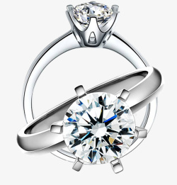 经典六爪钻石戒指钻戒钻石素材