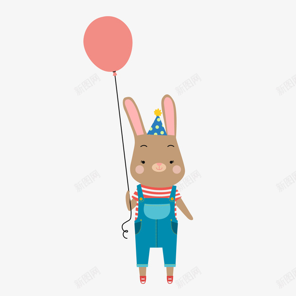 拿着气球的可爱兔子png免抠素材_88icon https://88icon.com 卡通兔子 卡通动物 可爱兔子 小兔子 红色气球 背景装饰