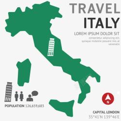 意大利旅游地图旅游文化之意大利文化地图高清图片