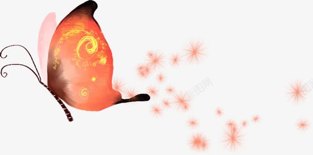 手绘红色梦幻蝴蝶飞舞png免抠素材_88icon https://88icon.com 动态蝴蝶 梦幻 红色 蝴蝶 蝴蝶振翅 蝴蝶画画 飞舞