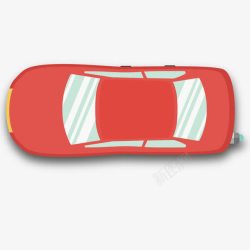 小车俯视红色扁平汽车高清图片