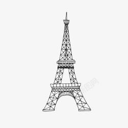 巴黎铁塔手绘矢量图素材