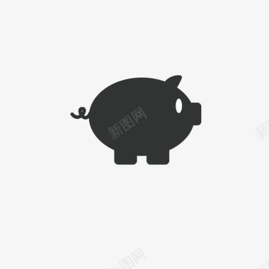 灰色小猪金钱图标图标